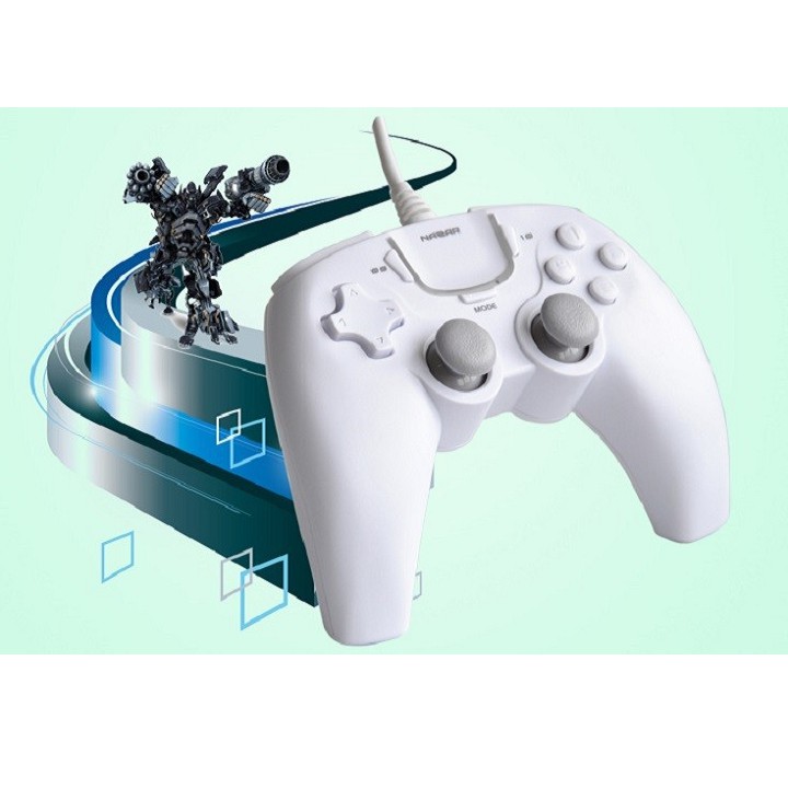 Tay cầm chơi game Nazar V44 trắng usb có dây
