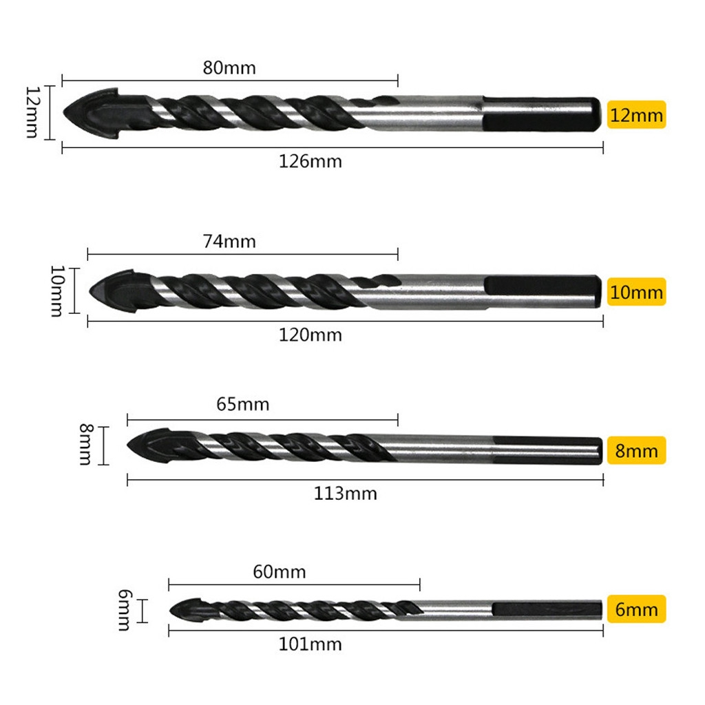 Ảnh nhỏ của Bộ 5 Mũi Khoan Hình Tam Giác Đa Năng Kích Thước 6 / 8 / 10 / 12mm Bộ 5 Mũi Khoan Hình Tam Giác Đa Năng Kích Thước 6 / 8 / 10 / 12mm