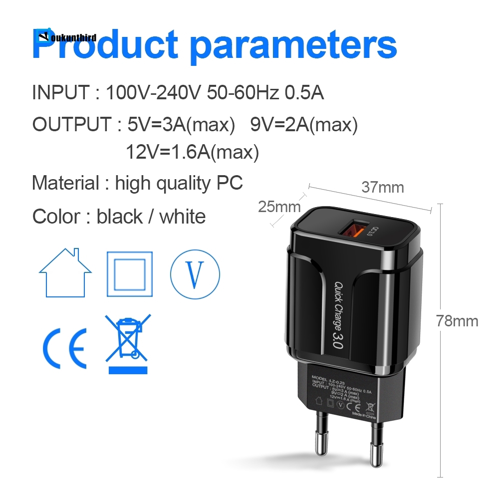 Ảnh nhỏ của Đầu Cốc Sạc Nhanh Qc3.0 Cao Cấp Charger Adapter Đầu Cốc Sạc Nhanh Qc3.0 Cao Cấp Charger Adapter