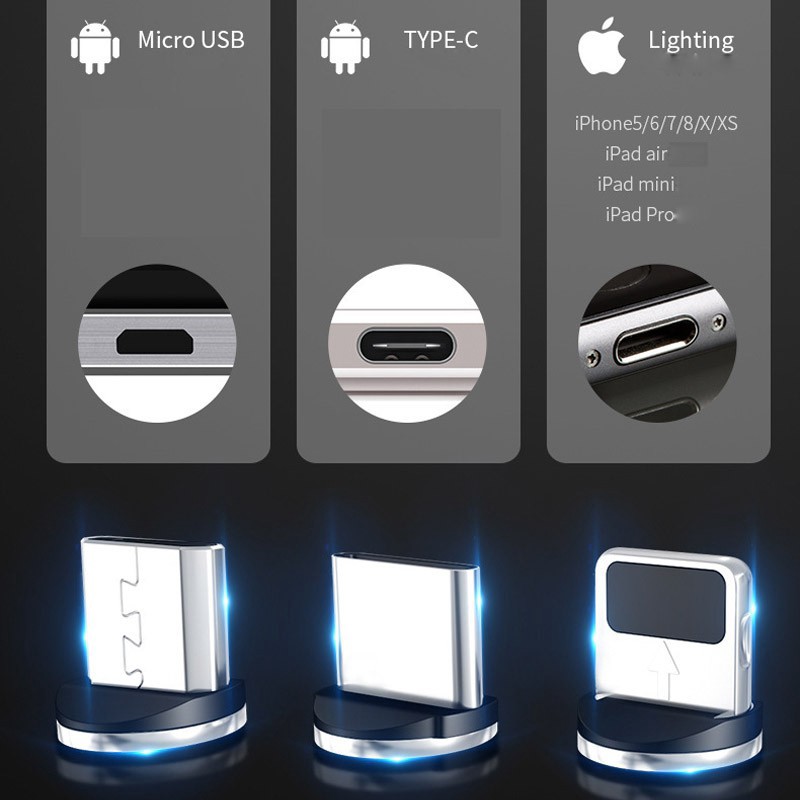 Ảnh nhỏ của Dây cáp sạc nhanh 5A kết nối cổng Micro USB/Type-C /Lightning tùy chọn cho iPhone Android Dây cáp sạc nhanh 5A kết nối cổng Micro USB/Type-C /Lightning tùy chọn cho iPhone Android