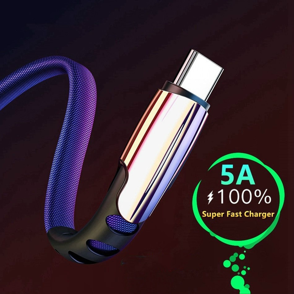 Dây cáp sạc nhanh 5A kết nối cổng Micro USB/Type-C /Lightning tùy chọn cho iPhone Android