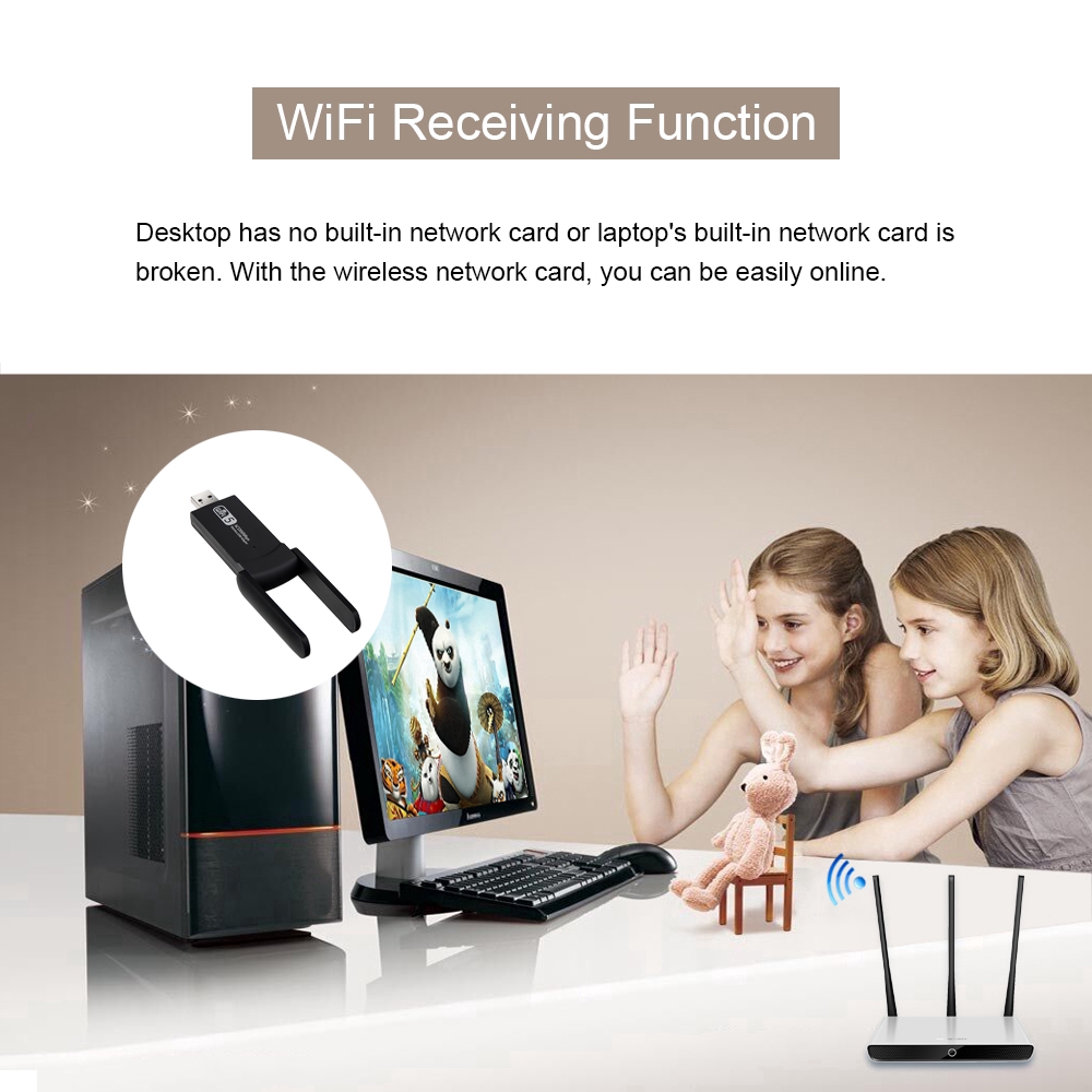 Ảnh nhỏ của Ăng Ten Thu Sóng Wifi 1200mbps 5ghz 2.4ghz 802.11ac Rtl8812Bu Tiện Dụng Ăng Ten Thu Sóng Wifi 1200mbps 5ghz 2.4ghz 802.11ac Rtl8812Bu Tiện Dụng