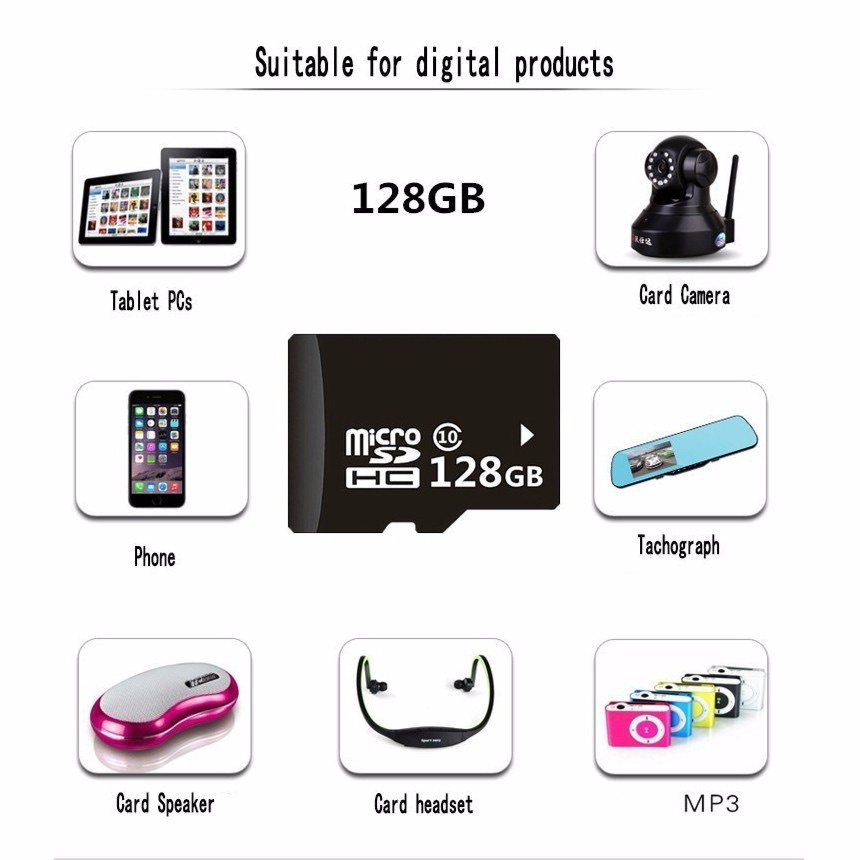 Thẻ nhớ 8GB 16GB 32GB 64GB 128GB 256GB 512GB tốc độ cao hỗ trợ thẻ TF Cho CCTV / Camera / Điện Thoại / Thẻ SD