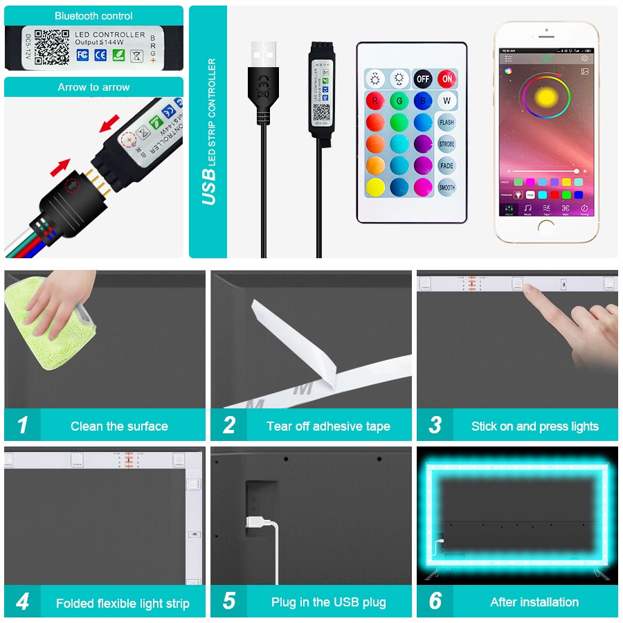 Ảnh nhỏ của Đèn led trang trí phòng ngủ đèn nháy 16 triệu màu đèn dây led 5050 RGB có remote điều khiển Đèn led trang trí phòng ngủ đèn nháy 16 triệu màu đèn dây led 5050 RGB có remote điều khiển