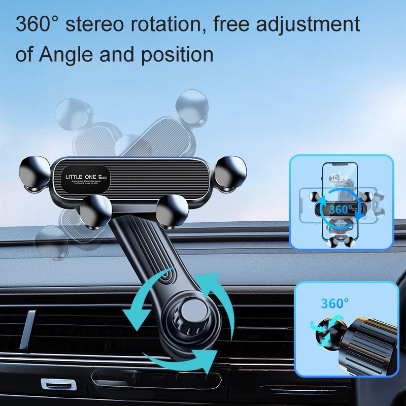 Giá đỡ điện thoại gắn cửa điều hòa không khí xe hơi ô tô car xoay 360 độ tiện dụng 2024