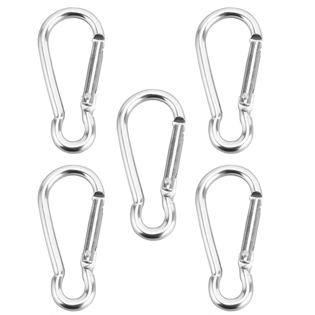 Móc khóa chữ D Mini bằng hợp kim dùng mốc bạc kéo che nắng mưa, lều cắm trại