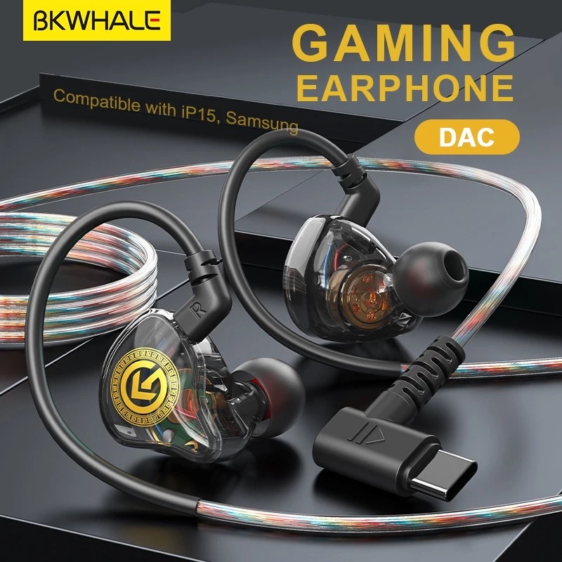 Ảnh nhỏ của Tai nghe cao cấp có dây type C Bkwhale 8D Âm thanh vòm Bass Micrô khử tiếng ồn Tai nghe cao cấp có dây type C Bkwhale 8D Âm thanh vòm Bass Micrô khử tiếng ồn