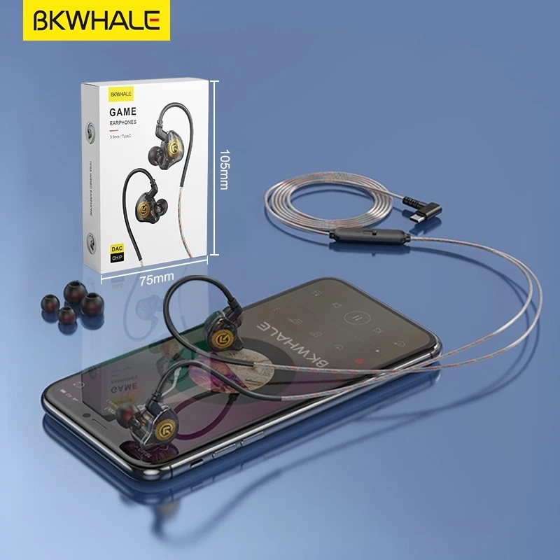 Ảnh nhỏ của Tai nghe cao cấp có dây type C Bkwhale 8D Âm thanh vòm Bass Micrô khử tiếng ồn Tai nghe cao cấp có dây type C Bkwhale 8D Âm thanh vòm Bass Micrô khử tiếng ồn