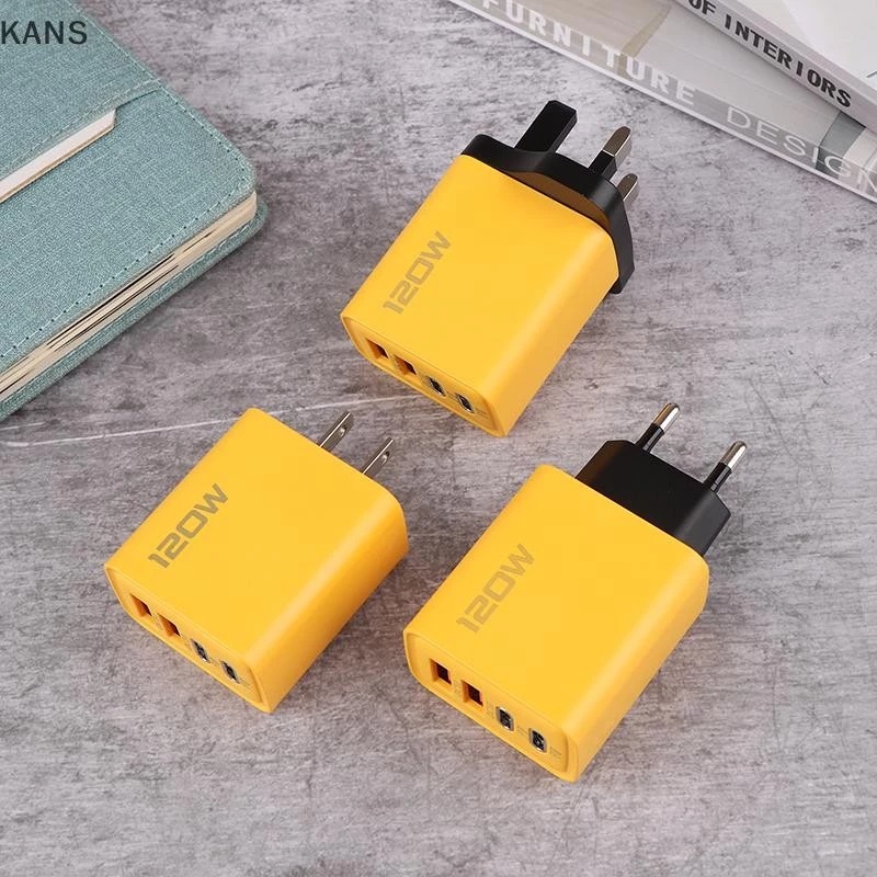 Ảnh nhỏ của Củ sạc cốc sạc đầu sạc nhanh Kans Type C 120W Sạc nhanh 3.0 màu vàng siêu đẹp Củ sạc cốc sạc đầu sạc nhanh Kans Type C 120W Sạc nhanh 3.0 màu vàng siêu đẹp