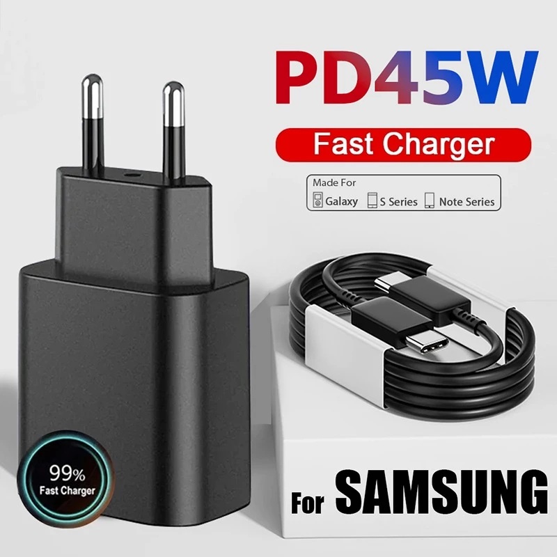 Bộ sạc siêu nhanh PD 45W gồm đầu sạc và cáp sạc data cho Điện thoại sạc siêu nhanh USB C type C
