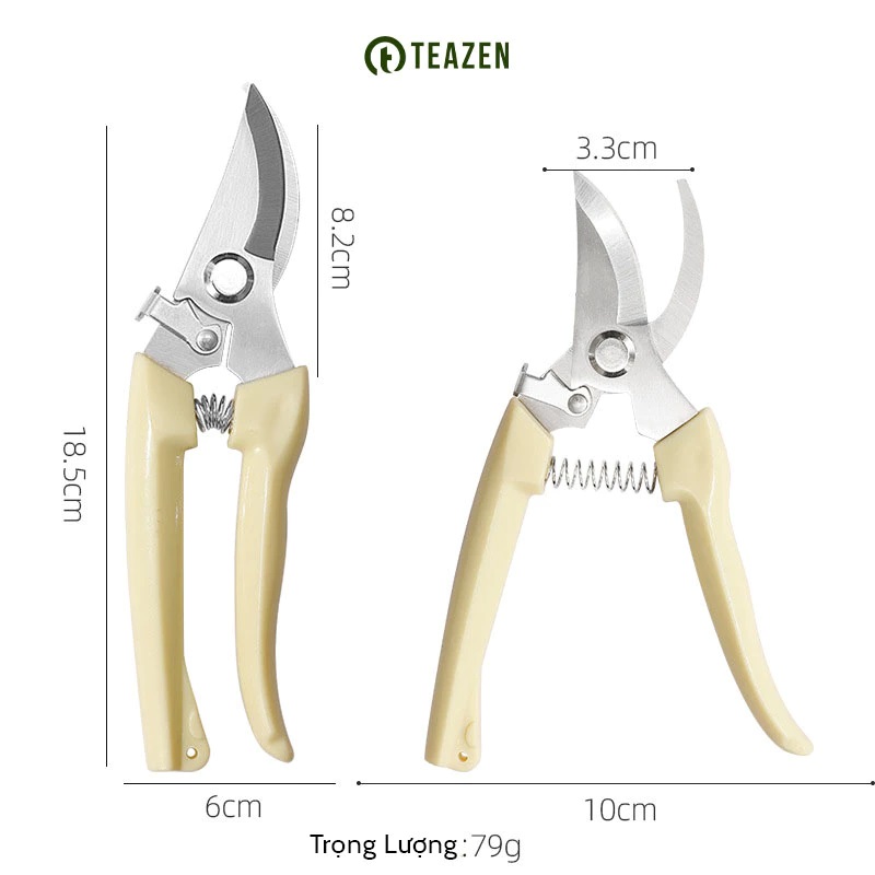 Ảnh nhỏ của Kéo cắt cành lưỡi thép không rỉ siêu sắc bén tay cầm lò xo cộng lực chắc chắn có chốt an toàn Kéo cắt cành lưỡi thép không rỉ siêu sắc bén tay cầm lò xo cộng lực chắc chắn có chốt an toàn