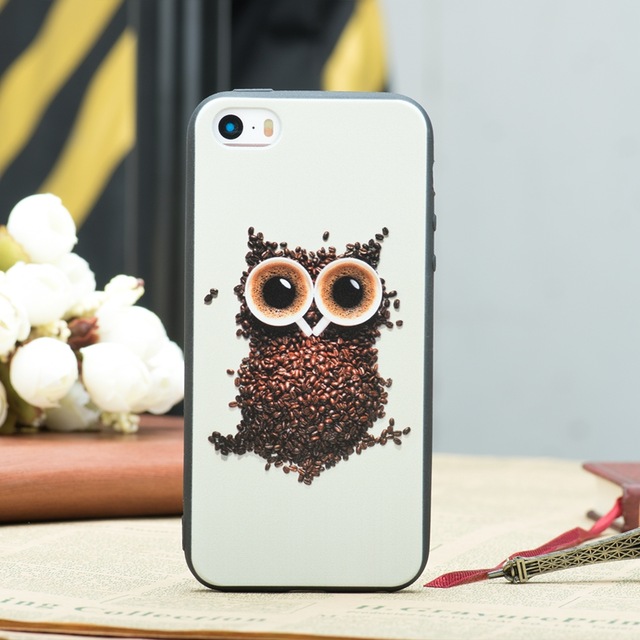 Ốp lưng hình cú mèo cafe Iphone 5 5s 5se 6 6s 6 plus 6s plus 7 7 plus 8 8 plus X