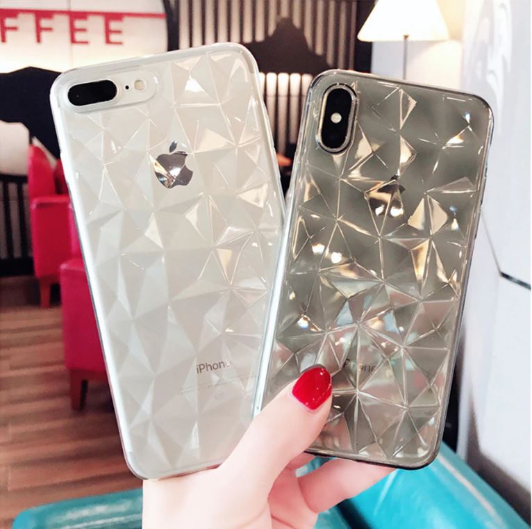 Ốp lưng kiểu kim cương trong suốt Iphone 6-6s-6 plus-6s plus-7-7 plus-8-8 plus-X-XS