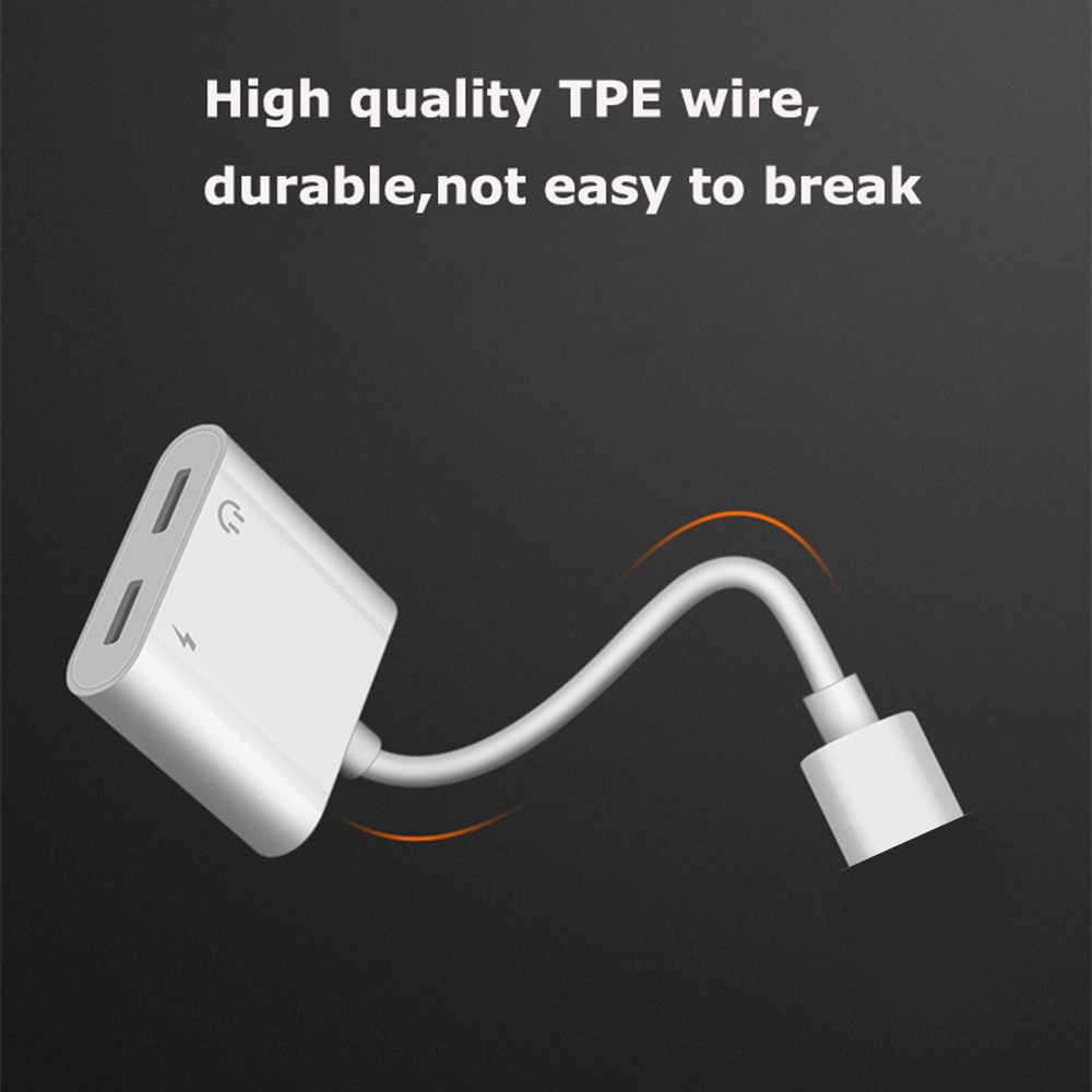 Ảnh nhỏ của Cáp chia 2 đầu tai nghe và sạc cho iphone Cáp chia 2 đầu tai nghe và sạc cho iphone