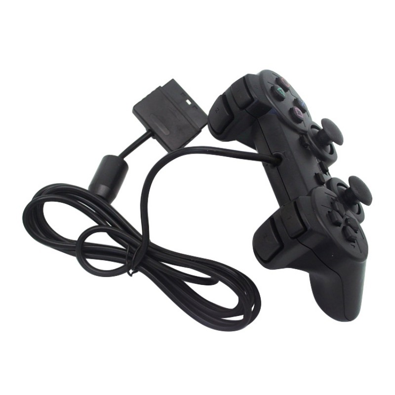 Ảnh nhỏ của Tay cầm PS2 đen có rung PlayStation PC Tay cầm PS2 đen có rung PlayStation PC