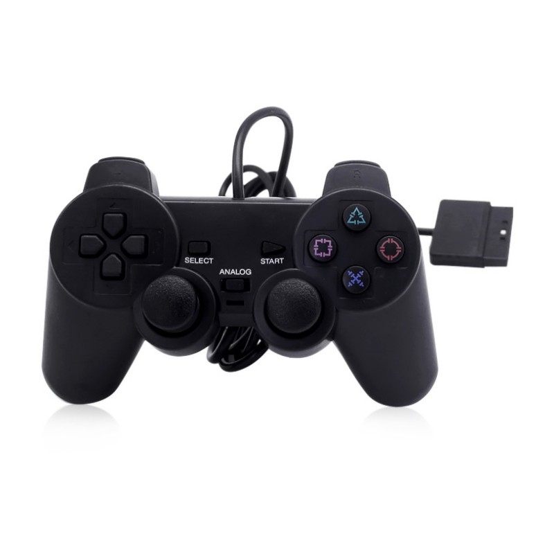 Ảnh nhỏ của Tay cầm PS2 đen có rung PlayStation PC Tay cầm PS2 đen có rung PlayStation PC