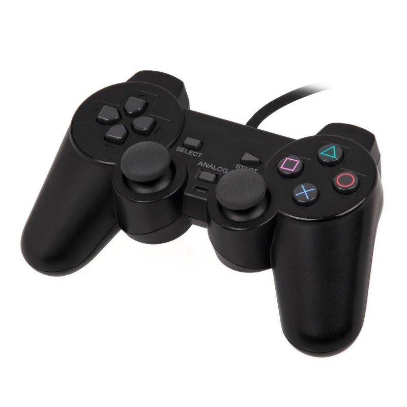 Ảnh nhỏ của Tay cầm PS2 đen có rung PlayStation PC Tay cầm PS2 đen có rung PlayStation PC