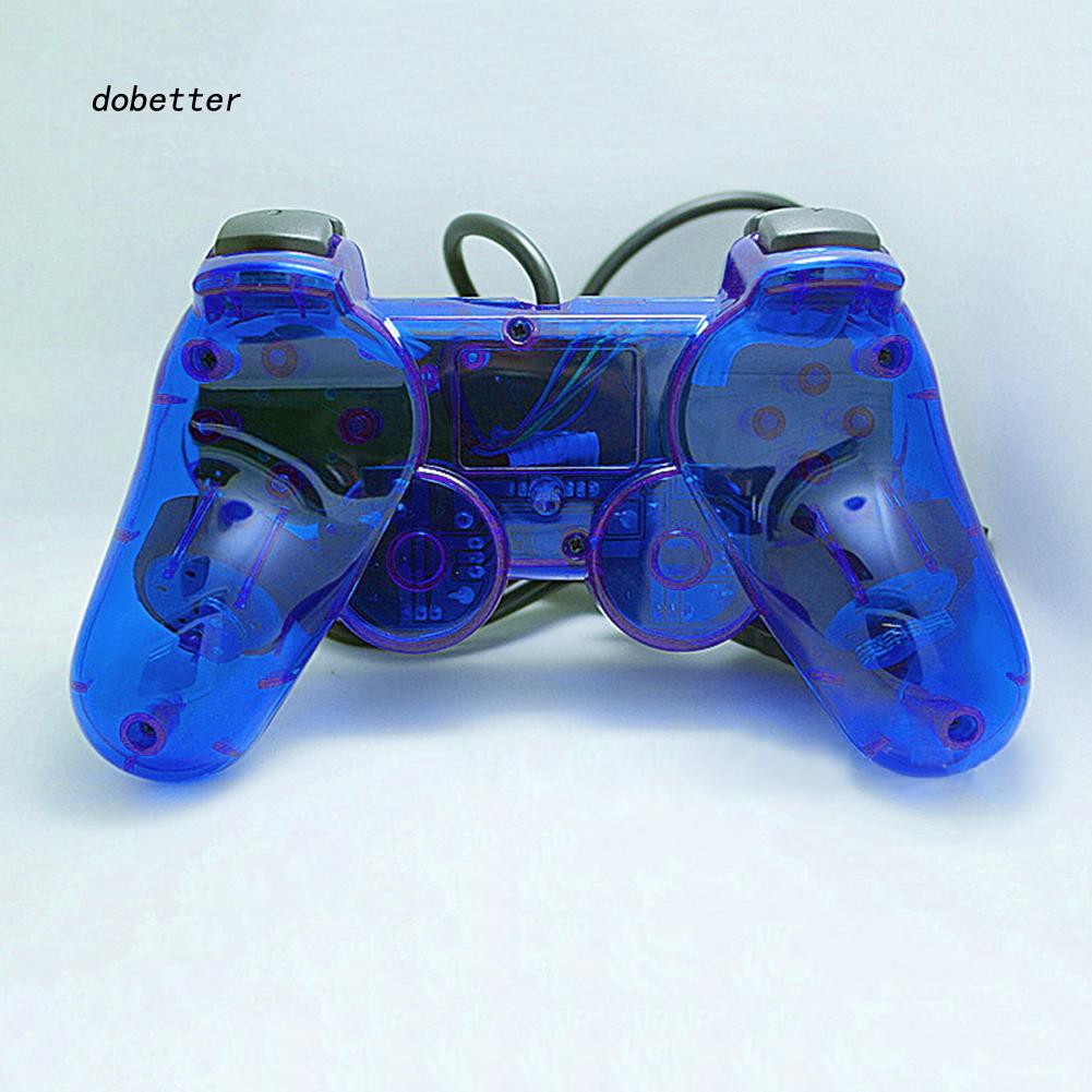 Ảnh nhỏ của Tay cầm PS2 xanh dương trong suốt có rung PlayStation PC Tay cầm PS2 xanh dương trong suốt có rung PlayStation PC
