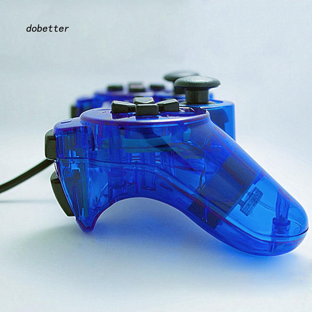 Ảnh nhỏ của Tay cầm PS2 xanh dương trong suốt có rung PlayStation PC Tay cầm PS2 xanh dương trong suốt có rung PlayStation PC