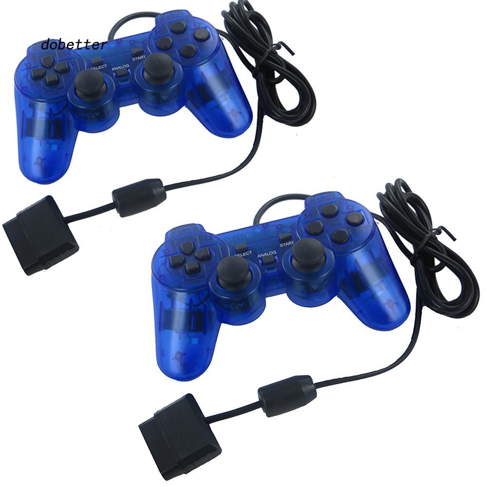 Tay cầm PS2 xanh dương trong suốt có rung PlayStation PC