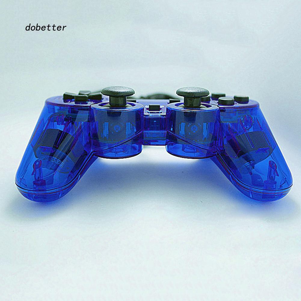 Ảnh nhỏ của Tay cầm PS2 xanh dương trong suốt có rung PlayStation PC Tay cầm PS2 xanh dương trong suốt có rung PlayStation PC