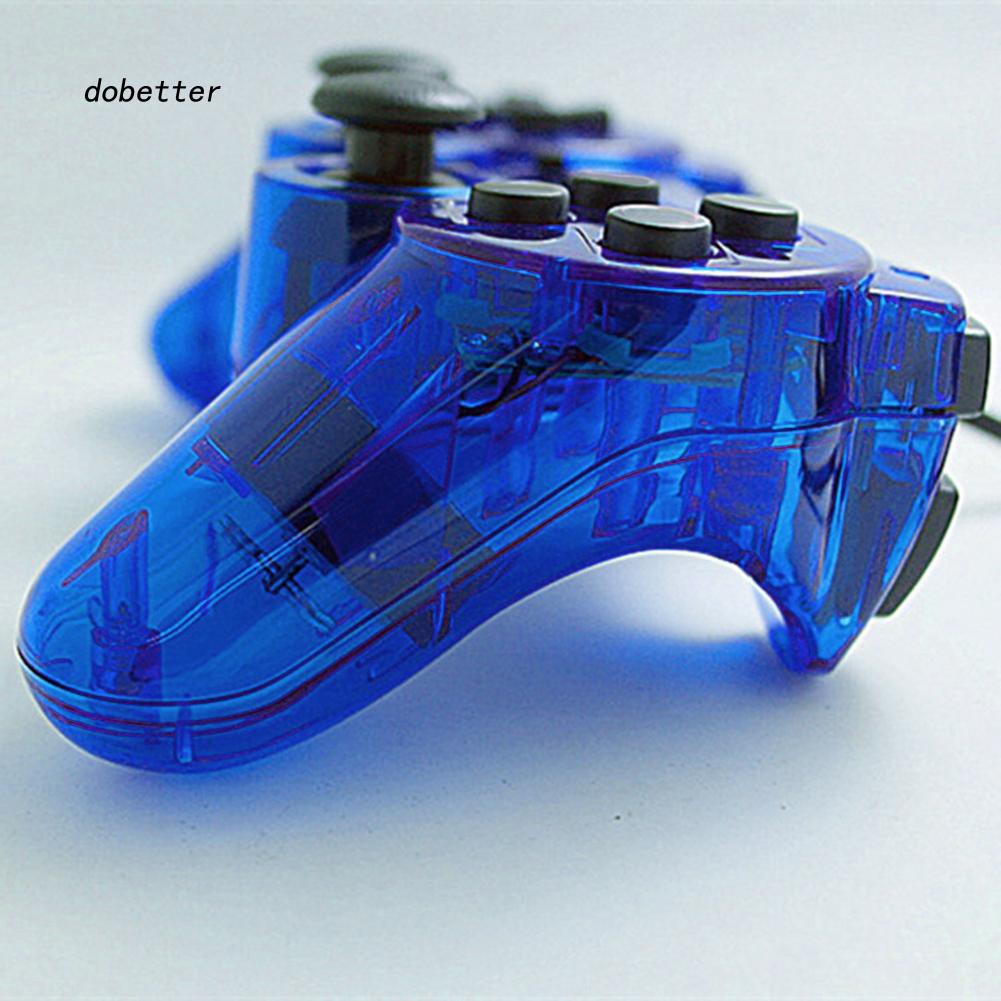Ảnh nhỏ của Tay cầm PS2 xanh dương trong suốt có rung PlayStation PC Tay cầm PS2 xanh dương trong suốt có rung PlayStation PC